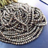 14 Inches AAA Luster Pyrite MICRO - Faceted Rondelles -BEADS So Unusual - STUNNING QUALITY AND SUPER SPARKLY SIZE 4 mm